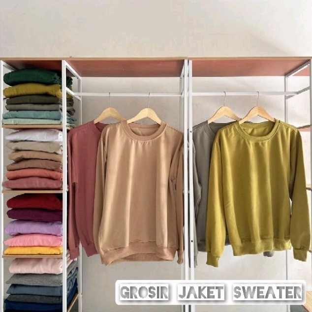 Sweater polos basic pria wanita