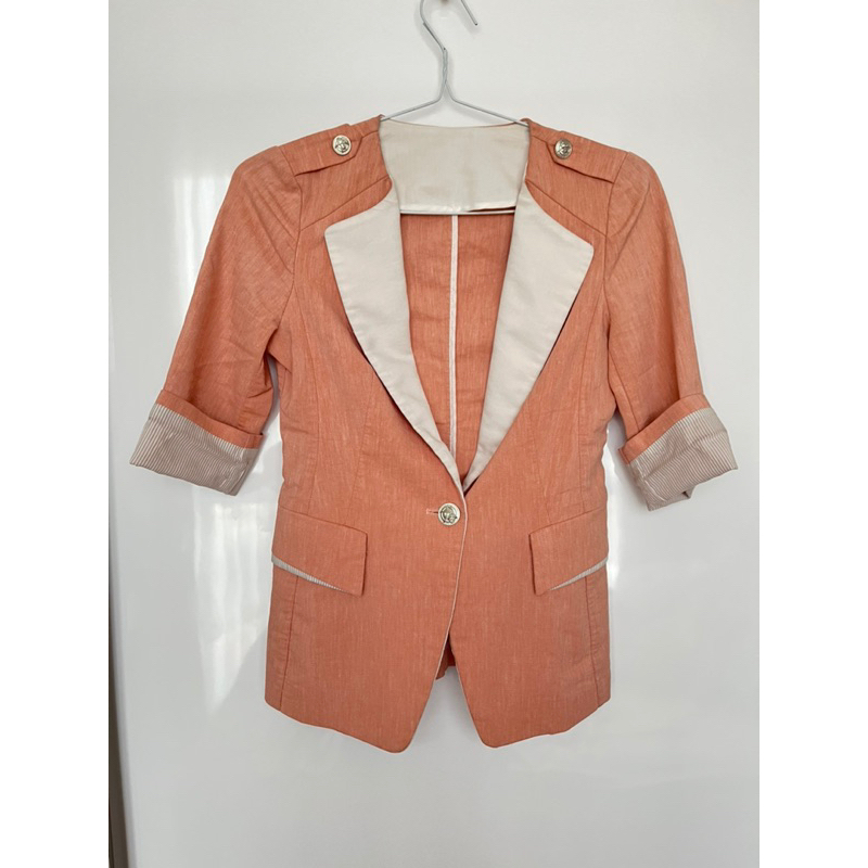[preloved] Salmon Linen Blazer