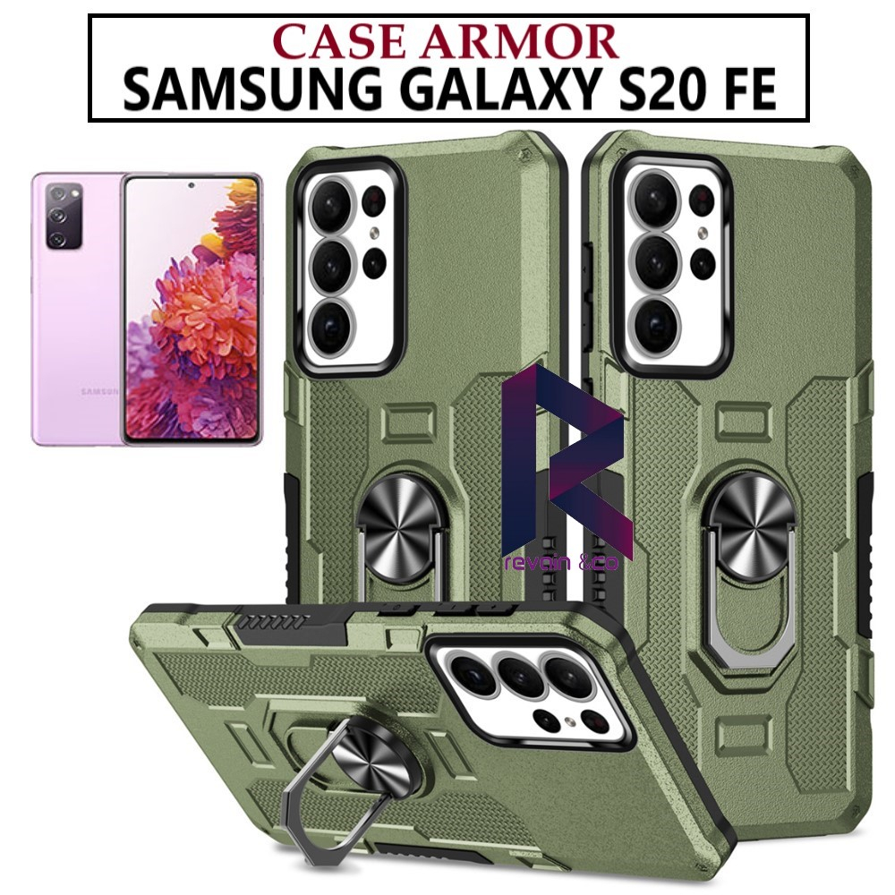 Case Armor SAMSUNG GALAXY S20 FE Iring Cincin Magnetic Kesing Hp Protect kamera Premium Hard Case Standing Robot Pelindung Kamera