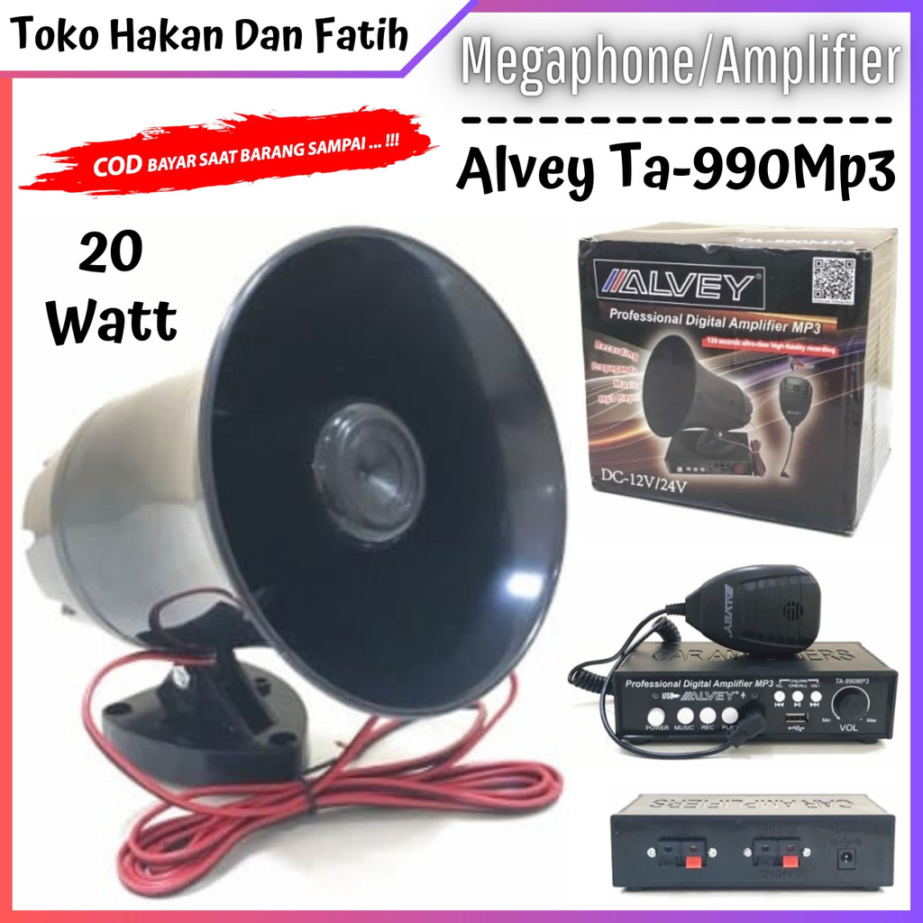 Megaphone Toa Pengeras Suara Dilengkapi Amplifier Berkualitas ALVEY TA-990MP3 Recording sirine Multi