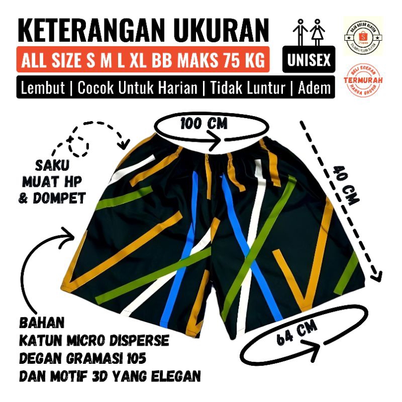 CELANA KOLOR SABLON-CELANA SANTAI ((ISI 6PICS))