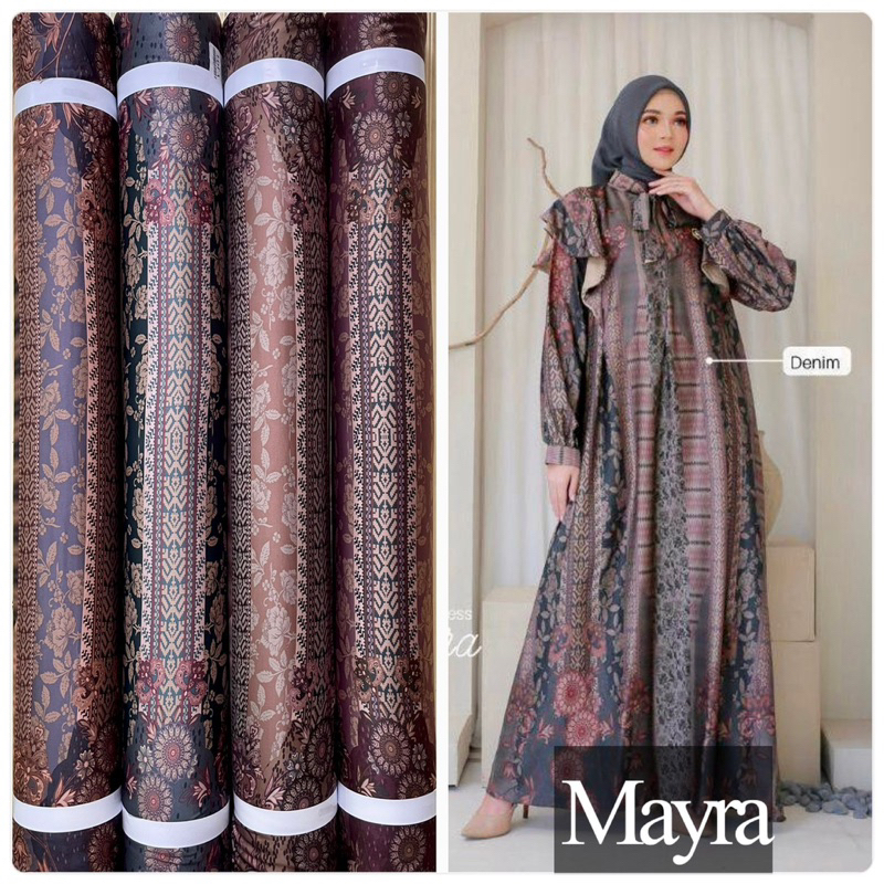 Bahan Kain Silk Mayra / bahan gamis seragam / kain meteran murah