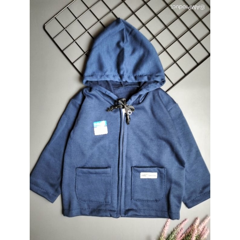 jacket sweater mantel bayi fleece model tali saku 6-24 bulan