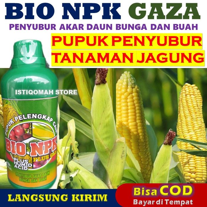 Pupuk Penyubur Akar dan Daun Jagung TERBAIK BIO NPK GAZA 500ML Pupuk NPK Cair untuk Tanaman Jagung, 