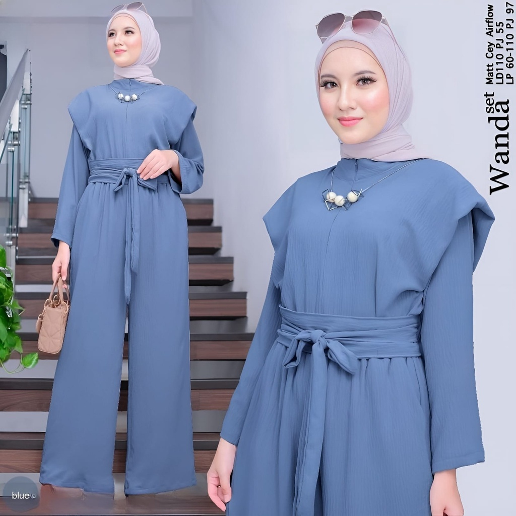 Beautyshirt / Wanda / Oneset Dress / Bahan Crinkle