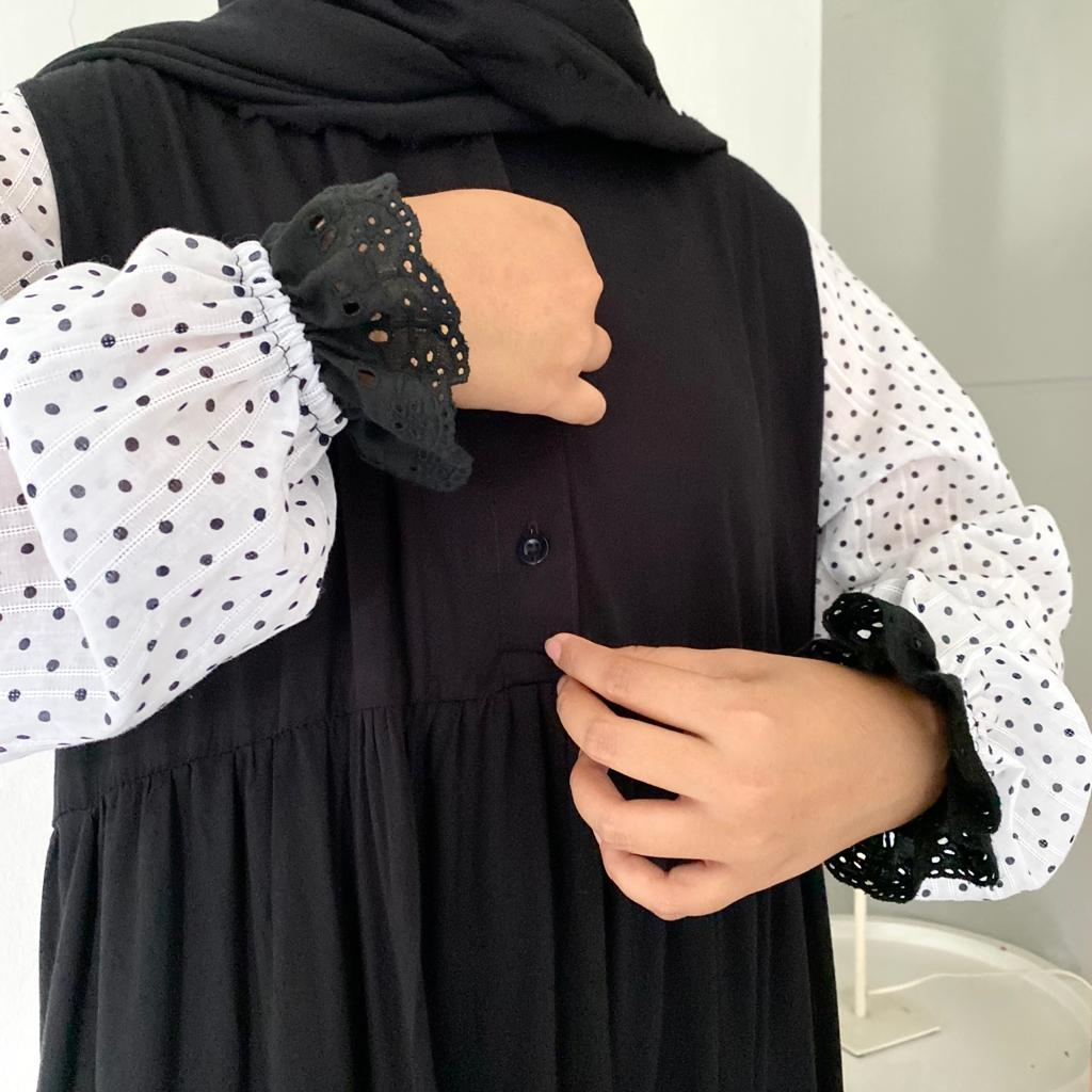 Eleanorre Tavy Dress Black Dress Muslim Wanita
