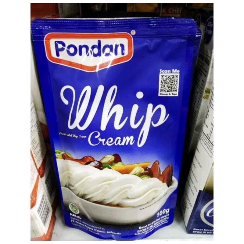 

pondan whip cream bubuk 100gr pouch cream topping krim toping