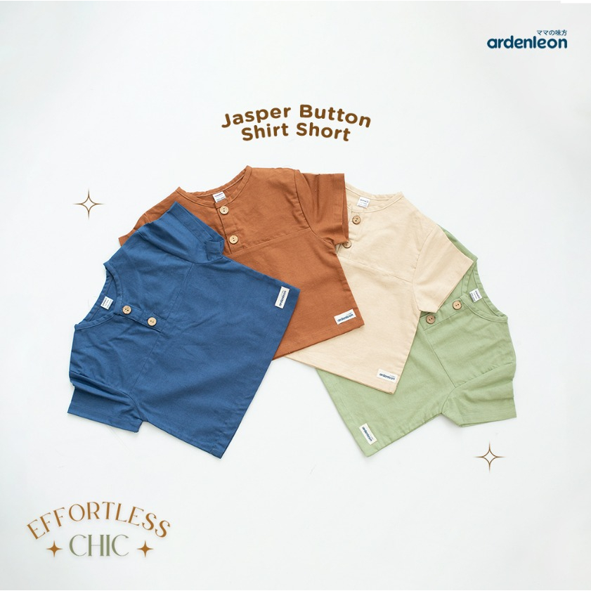 Ardenleon Jasper Tee 1-7 Tahun Chic Jasper Button Shirt Short Atasan Anak Unisex Chic Series CBKS