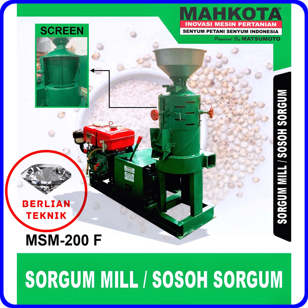 Gilingan Sosoh Sorgum Mill Mahkota MSM 200 F