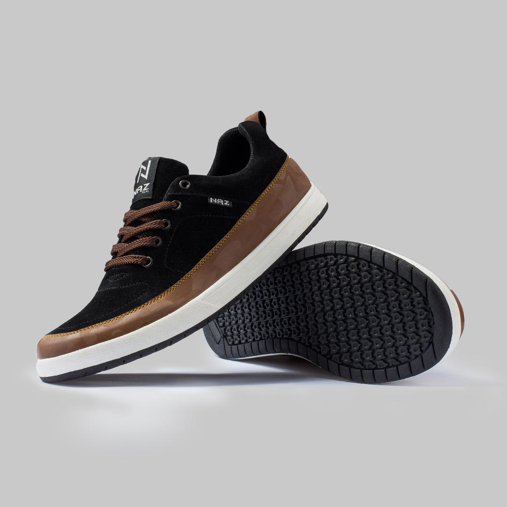 Sepatu Sneakers Pria Naz Casual Stylish Trendi Kerja Kuliah Hangout Travelling Harland Black Original