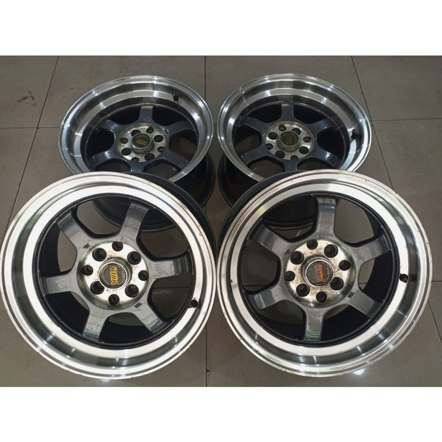Velg Celong Ring 15 Lebar 7/8 Lobang Baut 4x100/114 Velg Bekas Buat Mobil Ayla Agya Sigra Brio