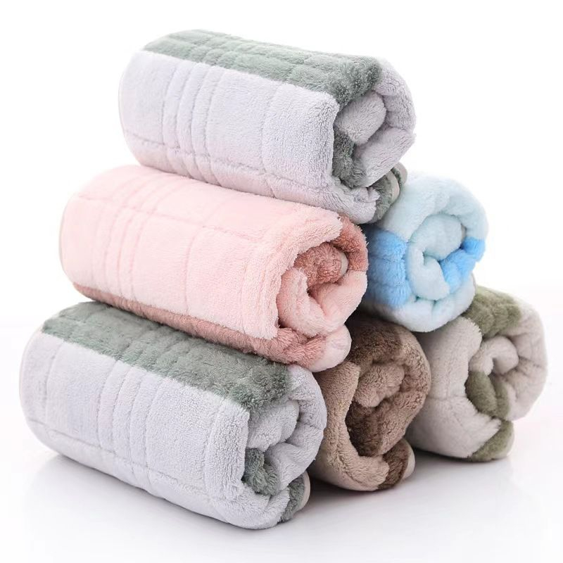 Handuk Microfiber Bulu Salur Garis 35x75 cm handuk muka Lembut Super Serap Air Premium handuk mandi anak import