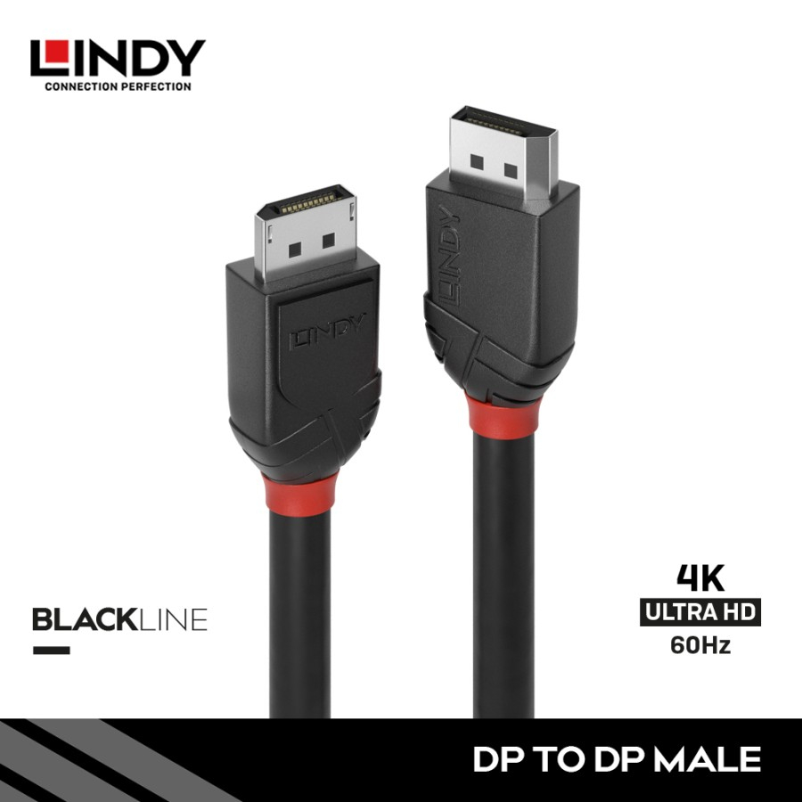 Kabel DISPLAYPORT 1.2 Lindy, DP to DP Black Line - 3649x