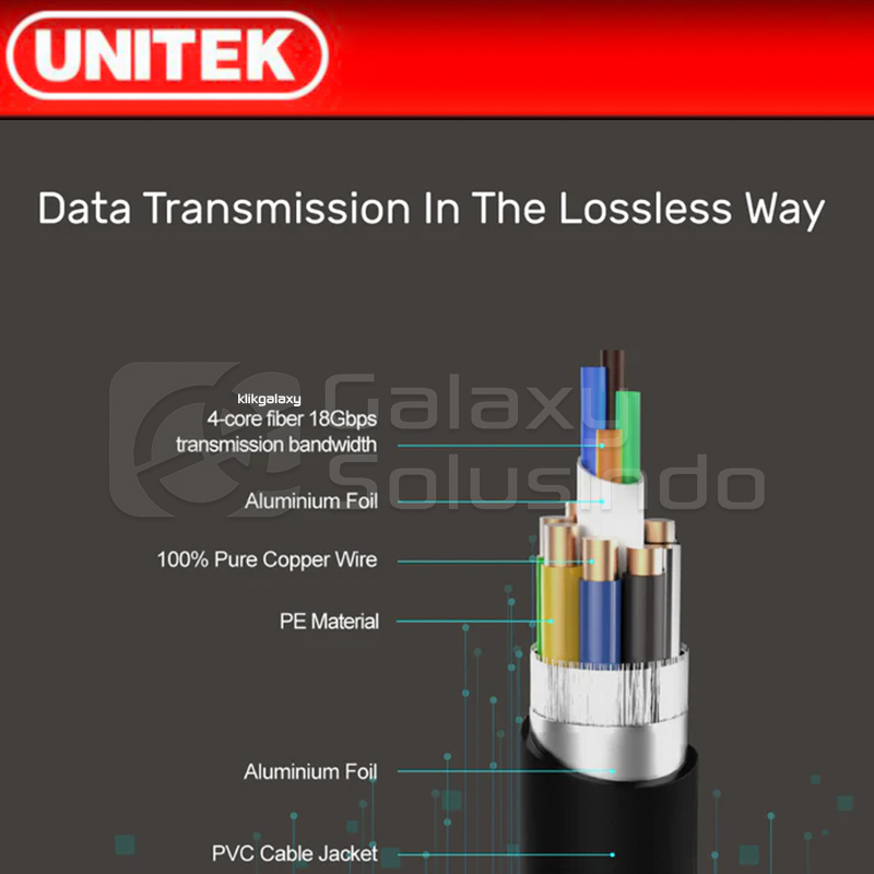 UNITEK Y-C1031BK ULTRAPRO Fiber Optic HDMI to HDMI 4K 60Hz 30M