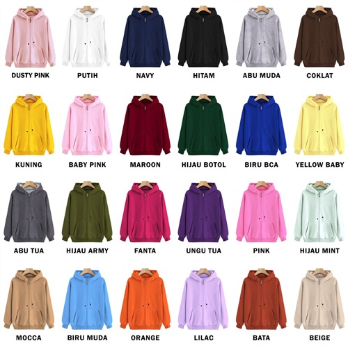 Parisdivarious Zipper Sweater Hoodie Jemper Awan Bahan Fleece Size S - XXL (Pria &amp; Wanita)