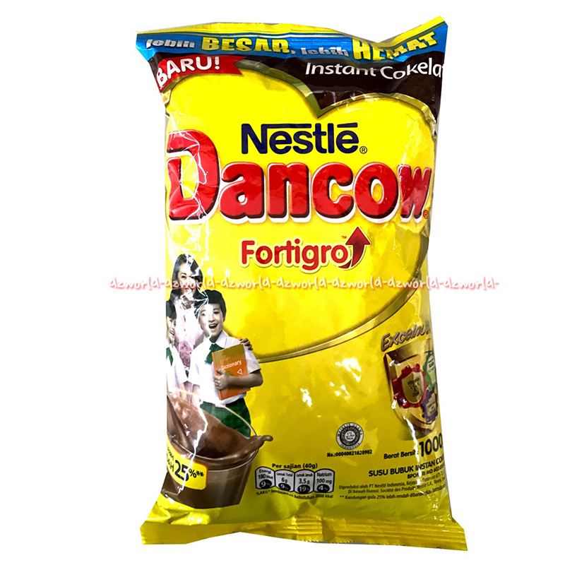 Nestle Dancow Fortigro 1Kg Chocolate Protecare Susu Cokelat Kemasan Plastik Pouch Bubuk Coklat 1000gr