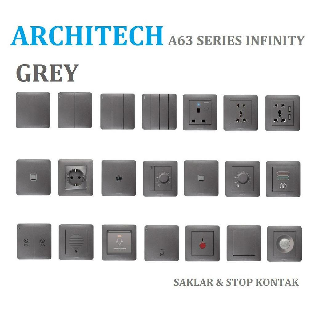 ARCHITECH INIFINITY ABU-ABU/GREY STOP KONTAK SERIES A-63