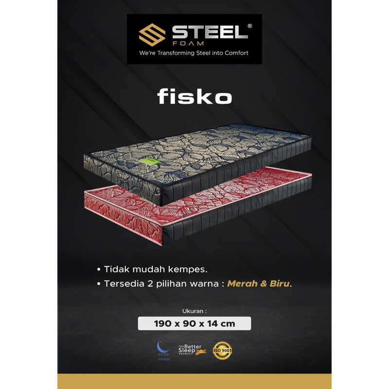 tilam busa 3kk/ kasur steel / matras steel fisko, capital, rebonded, rose