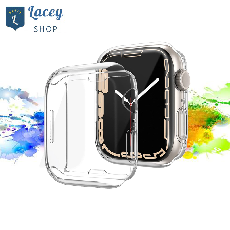 Full Cover Transparent Shell 360° Protective Case APPLE WATCH iWatch S7 TPU Soft Case 41mm 45mm S1~S6