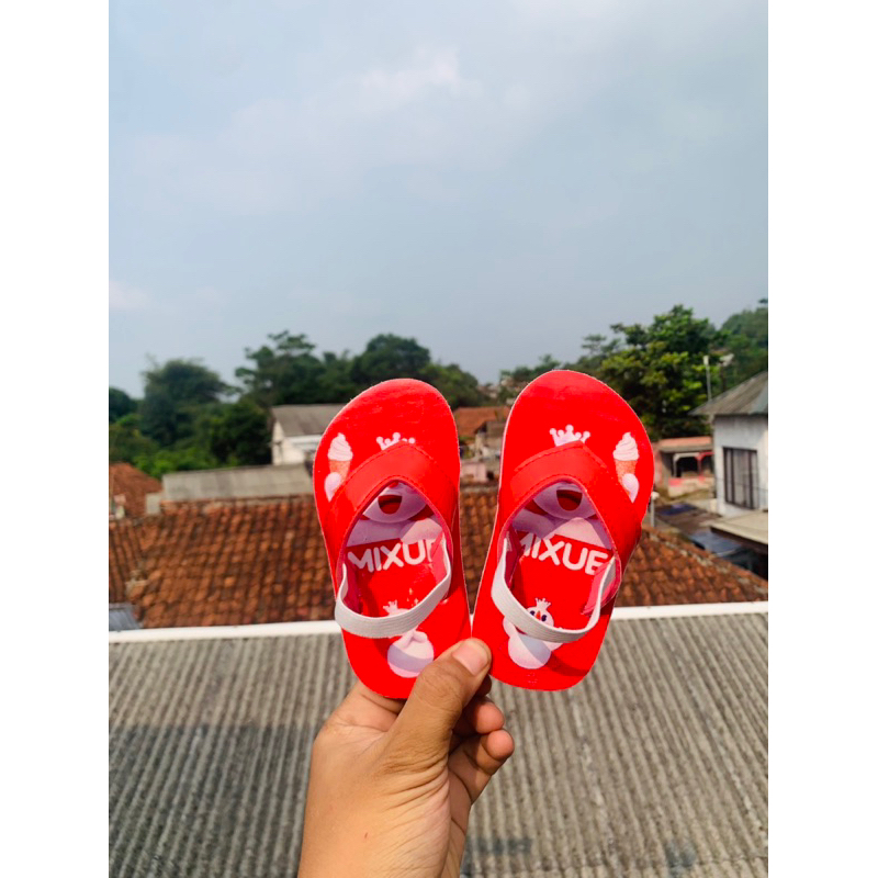 Sandal Anak Baby//Tali Belakang Karakter Mixue