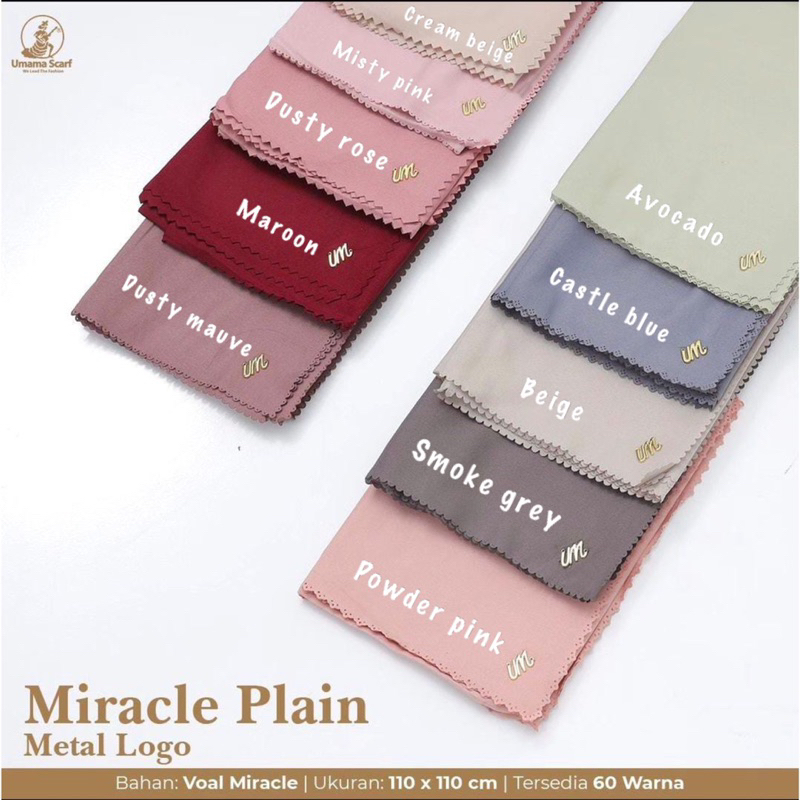 HIJAB SEGIEMPAT MIRACLE PLAIN METAL LOGO