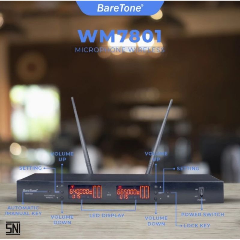 Mic Wireless BareTone WM7801 Microphone Profesional