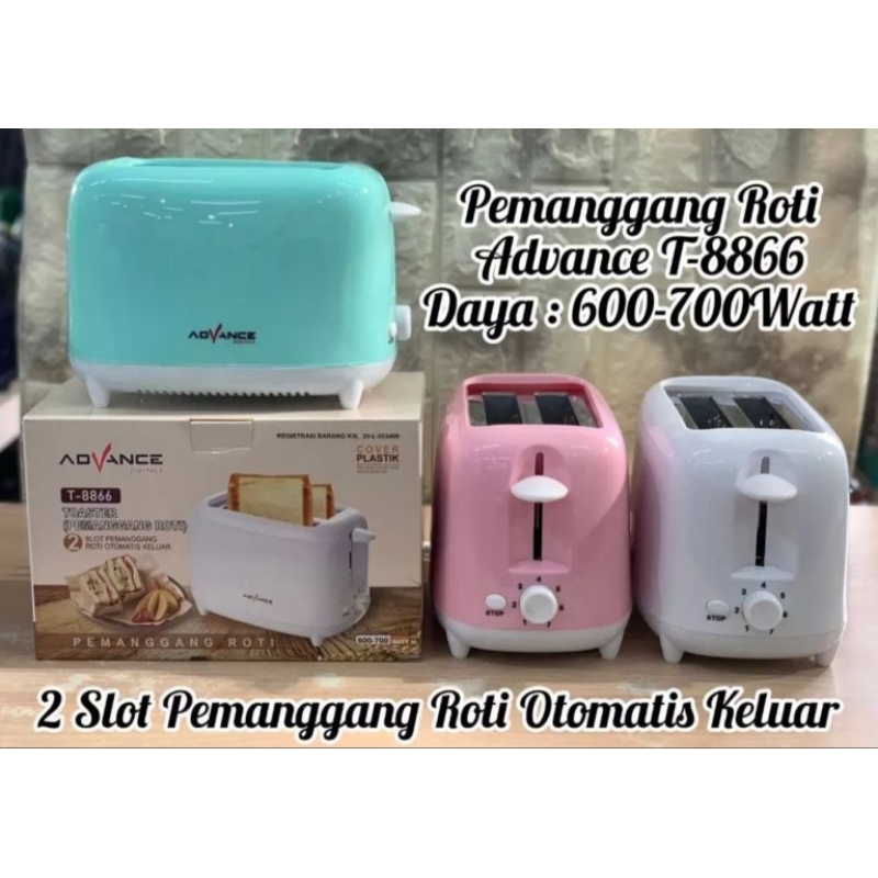ADVANCE - PANGGANGAN ROTI OTOMATIS KELUAR / PANGGANGAN ROTI 2 SLOT / TOASTER