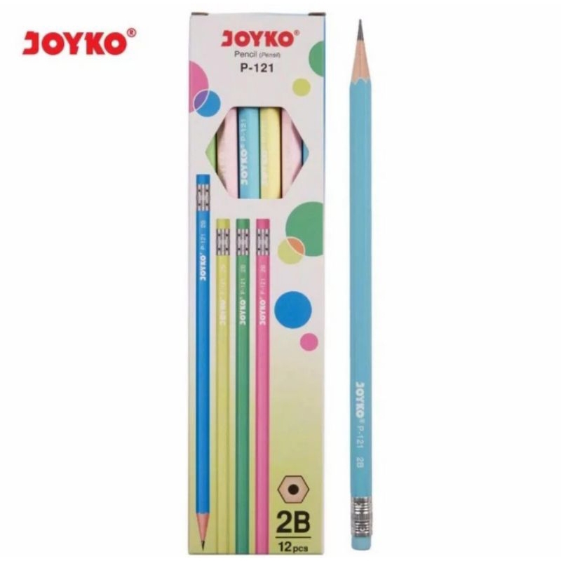

pensil 2b Joyko p-121 pastel (plus clean eraser on top)