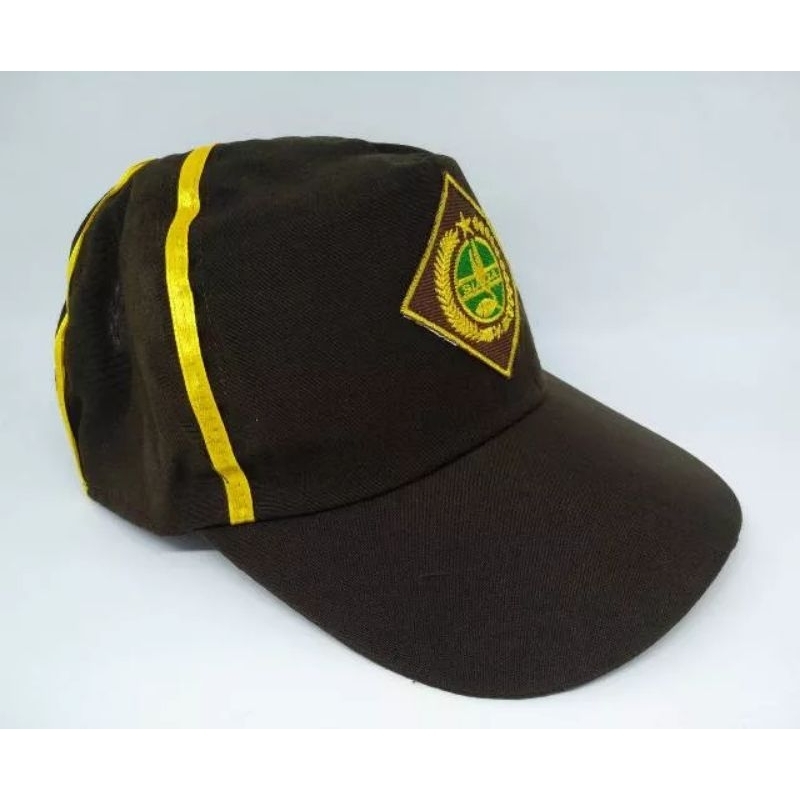 Topi Siaga Putra List Kuning Topi Pramuka Siaga Bordir