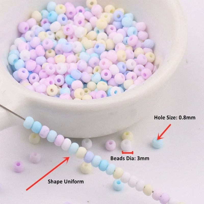 Manik pasir Matte Macaroon 8/0 dan 6/0 [mix dan per warna]