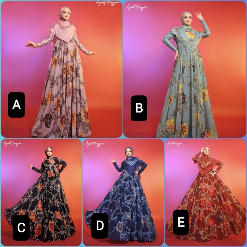 (pN) AH ZAVERA Baju Dress Gamis Syari Wanita Muslimah Zavera Series Original By Agoest Hanggono. Naz