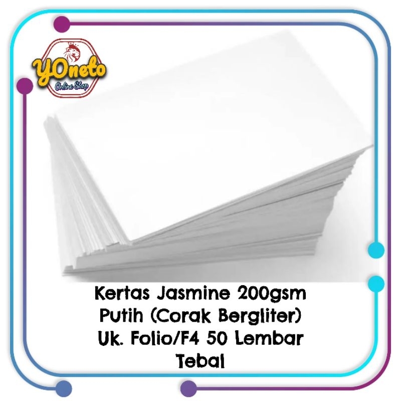 

Kertas Jasmin F4 200GSM (Tebal) 50Lembar