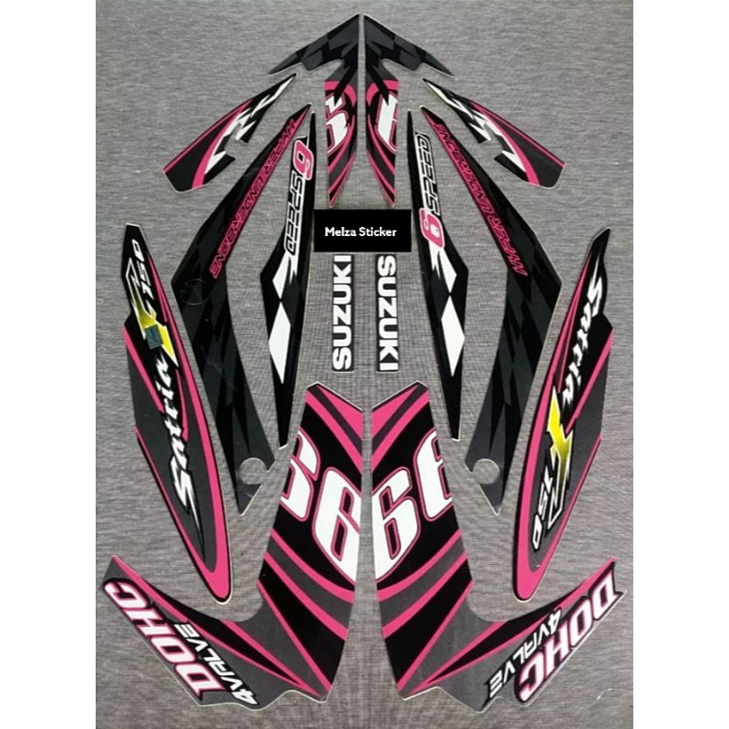 Stiker Striping Motor Satria F Fu 150 Barong 2012 Pink Sticker Lis Body Standar
