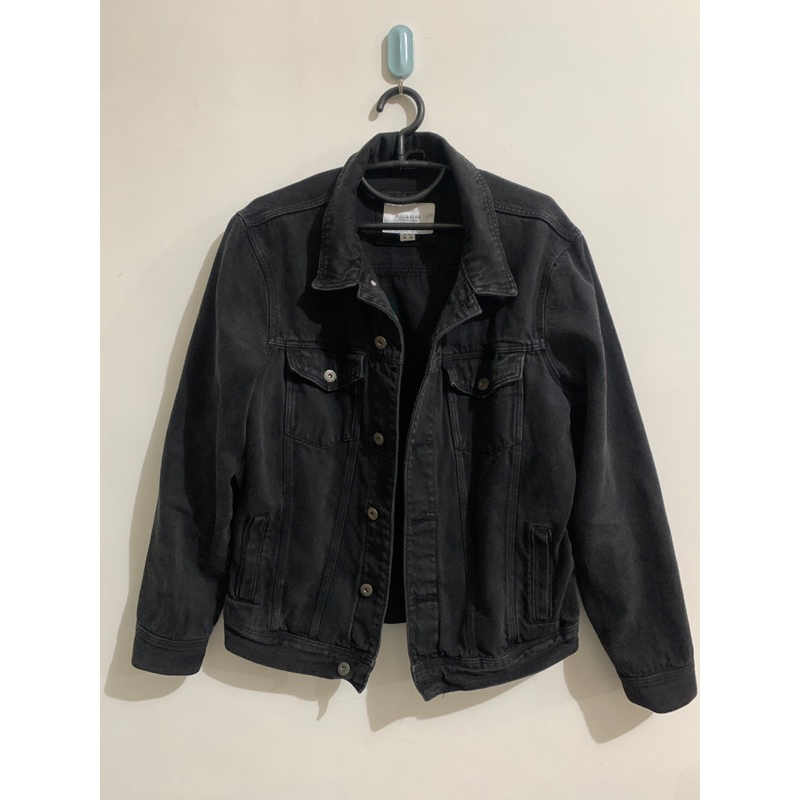 Pull & Bear Jaket Denim - Washed Black (Original)