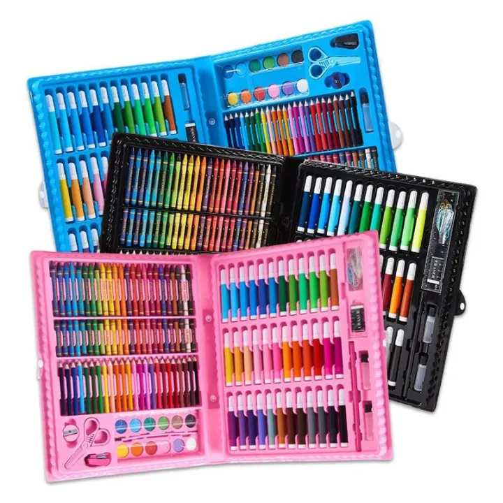 Crayon Anak Pengasah 208 Pcs Set Alat Menggambar Melukis Anak Anak Crayon Cat Air Pensil