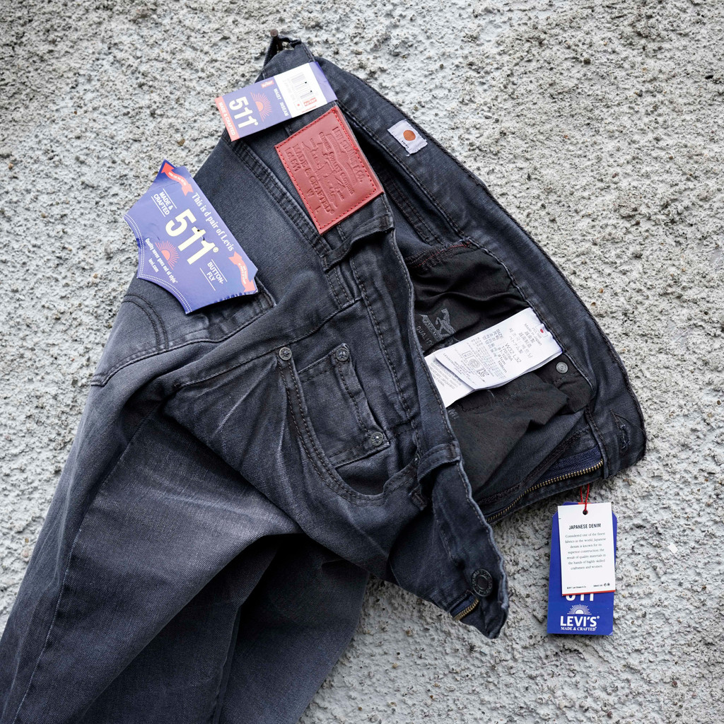 Levis 511 Stretch Skinny Jeans Pria - Celana Panjang Pria Black Series - FREE TOTEBAG