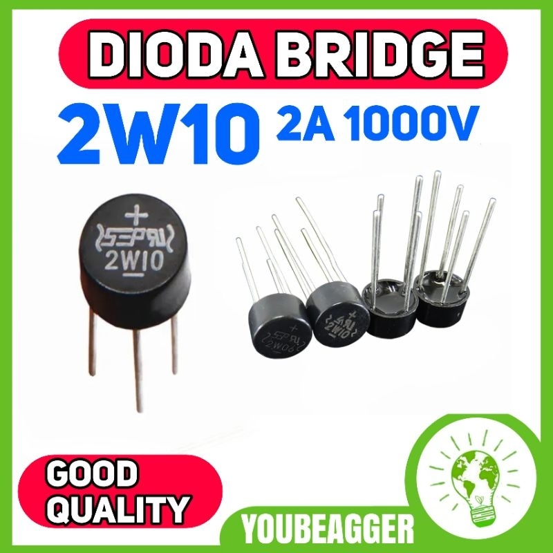 Dioda Bridge recrifier 2w10 bulat 2A 100V