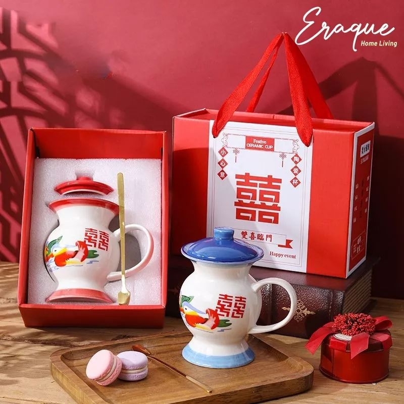 Mandarin Duck Cup A / Gelas Mug Pot Keramik Hampers Chinese Unik Mewah/