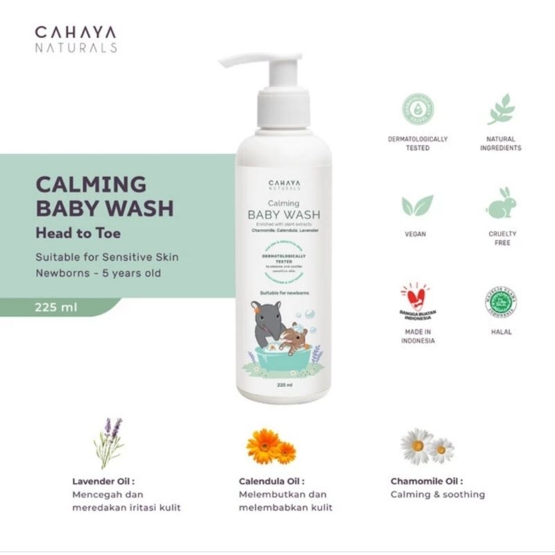 Cahaya Naturals Baby Calming Wash (Sensitive Skin) 225 ml - Sabun Mandi Bayi