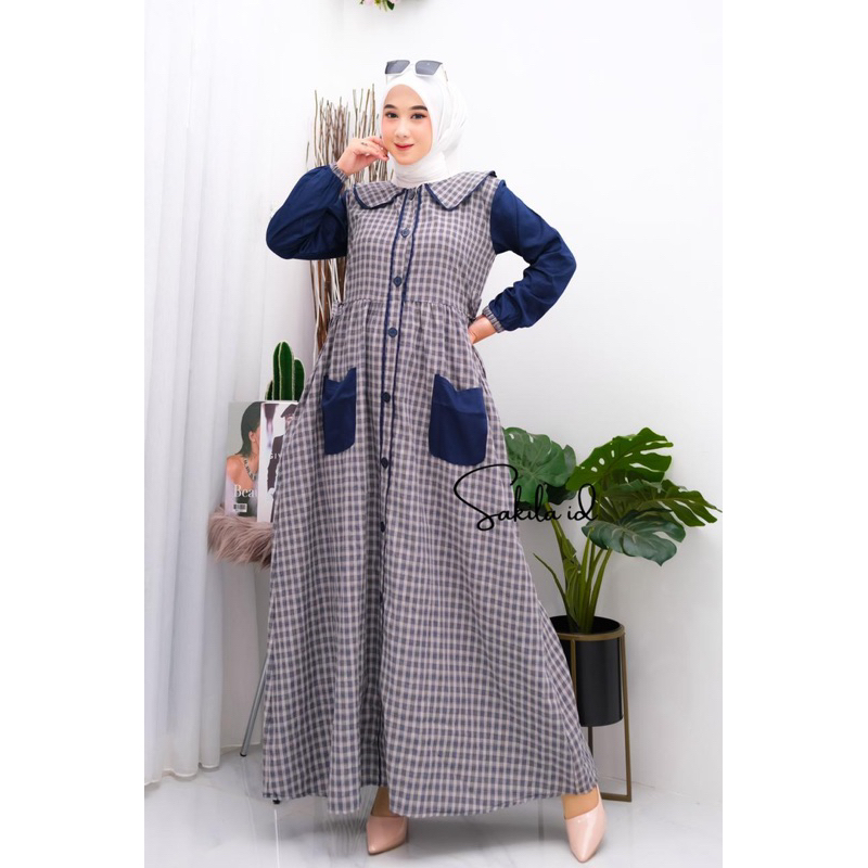 DRESS WANITA PREMIUM FULL KANCING BUSUI KEKINIAN TRENDY MURAH