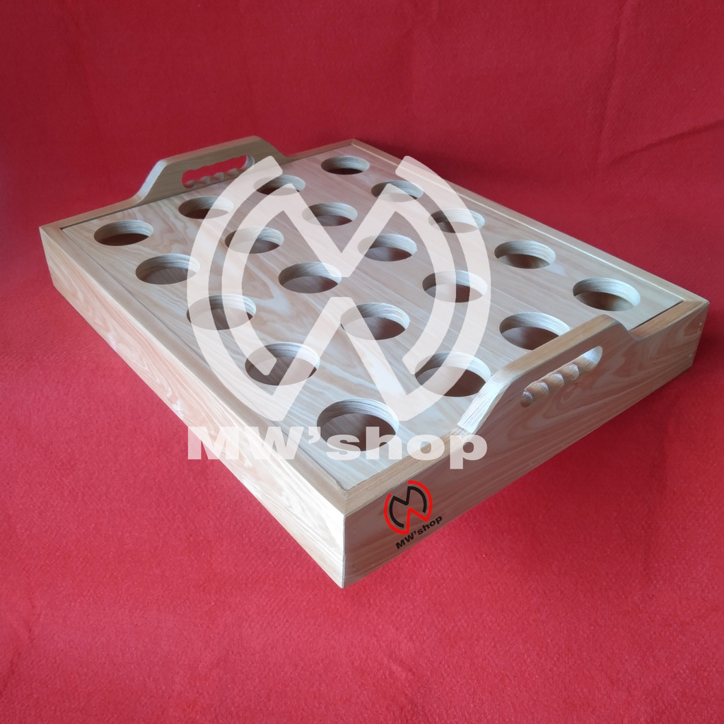 RAK AQUA GELAS KAYU 20 LUBANG MINIMALIS