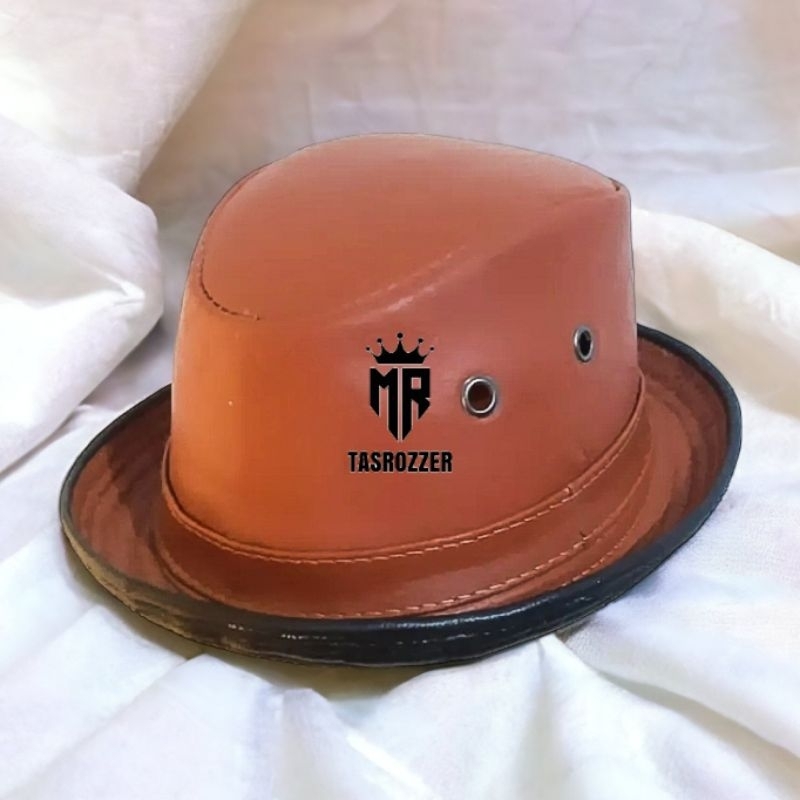 Topi tompi fedora kulit asli kualitas super l tompi kulit