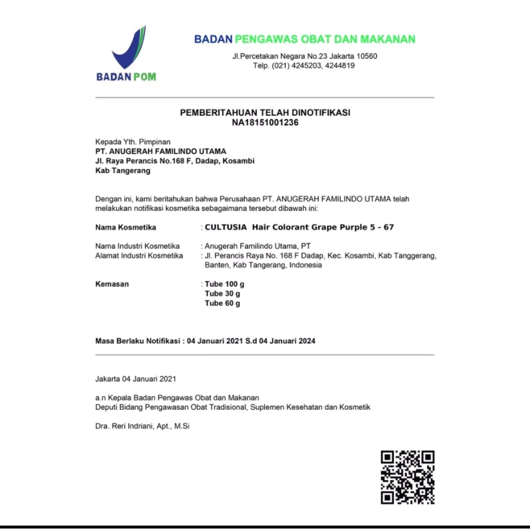 Cultusia Hair Color Grape Purple 5 67 30 ML