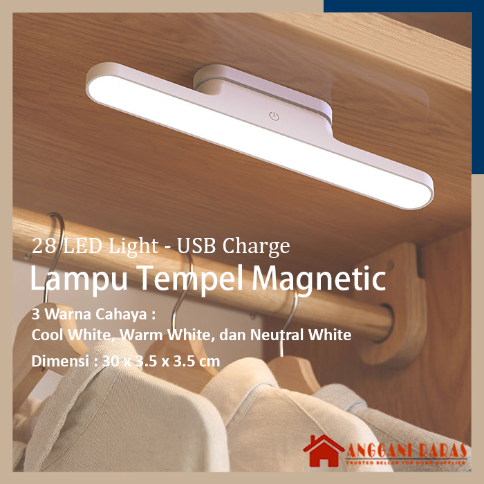 Lampu Mini Portable Lampu Tempel LED Magnetic Charge USB