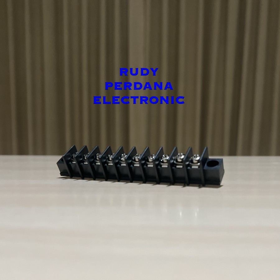 TERMINAL BLOCK HITAM KF45 9.5MM 10P 10 PIN KAKI