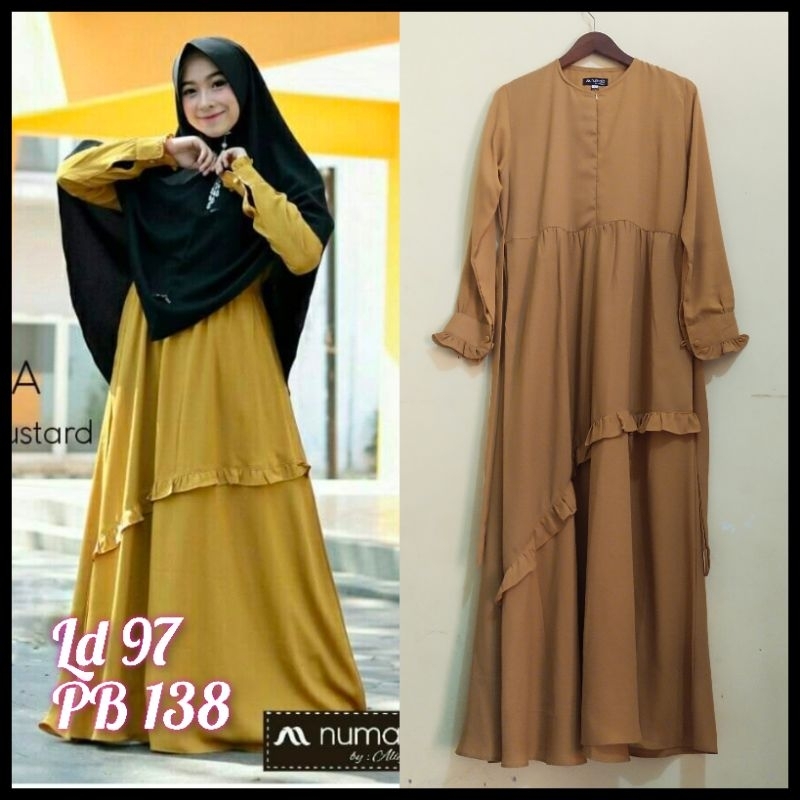Fatimah Dress L  Softwollycrepe by Numaia  Gamis Aja