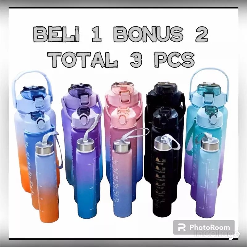 NEW Botol Minum VIRAL Botol Beranak 3 IN 1 Botol Doff FREE Sedotan