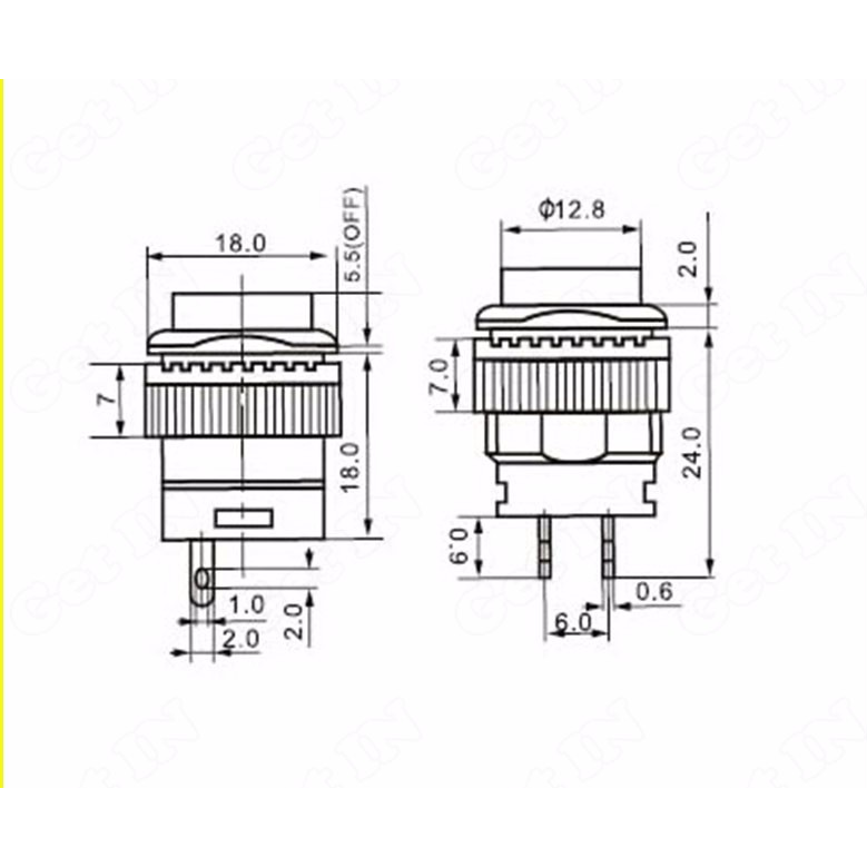 TOMBOL Saklar Toggle SWITCH LED PUSH BUTTON PUSH ON R16-503BD 16MM