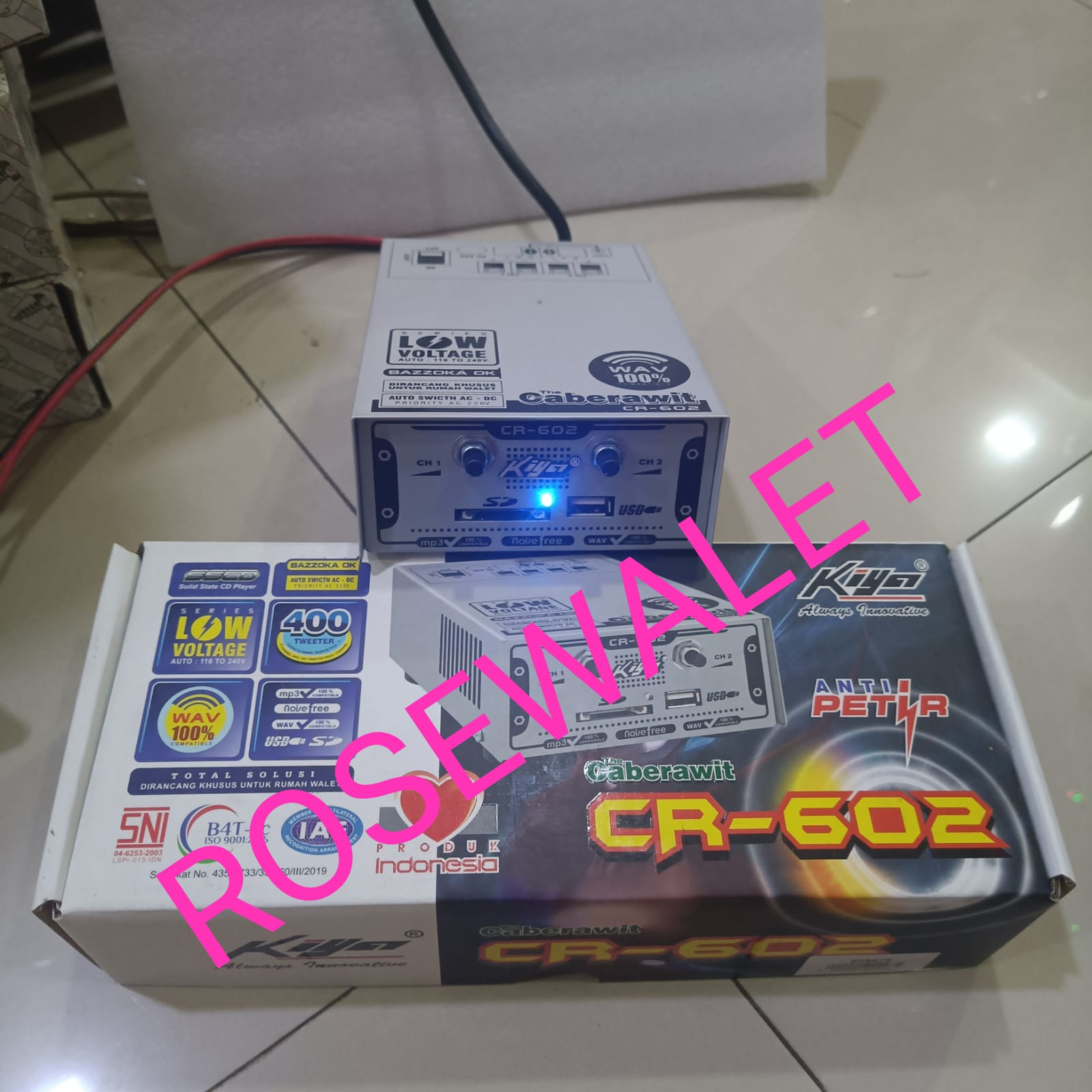 AMPLI WALET KIYA CR 602 1 PLAYER 2 CHANNEL ANTI PETIR