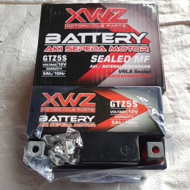 aki accu batere battery kering gtz5s merk xwz original